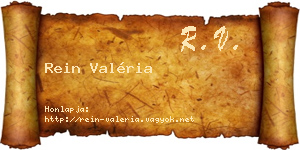Rein Valéria névjegykártya